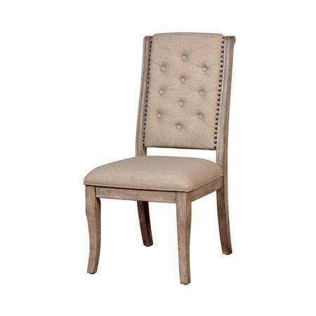 Lismore Tufted Upholstered Side Chair in Rustic Natural