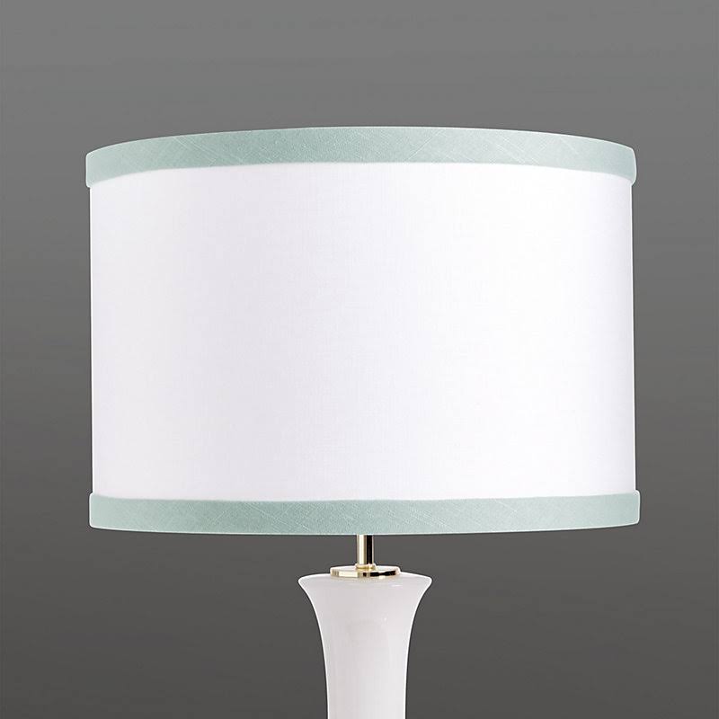 Couture Lamp Shade Drum Linen Trim Spa 18x22 - Ballard Designs