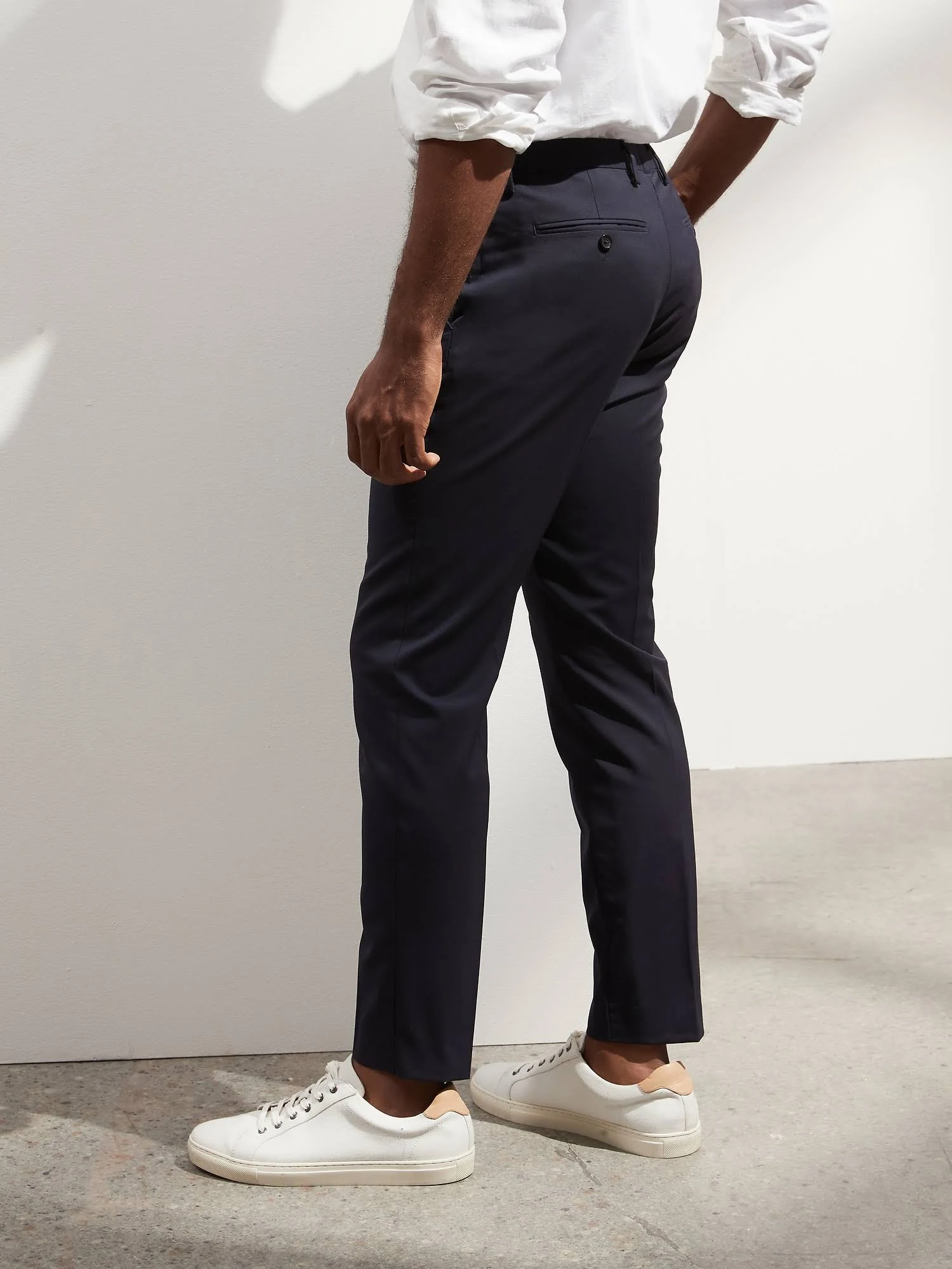 Banana Republic Men's Slim Solid Italian Wool Suit Pant Navy Size 42W 34L