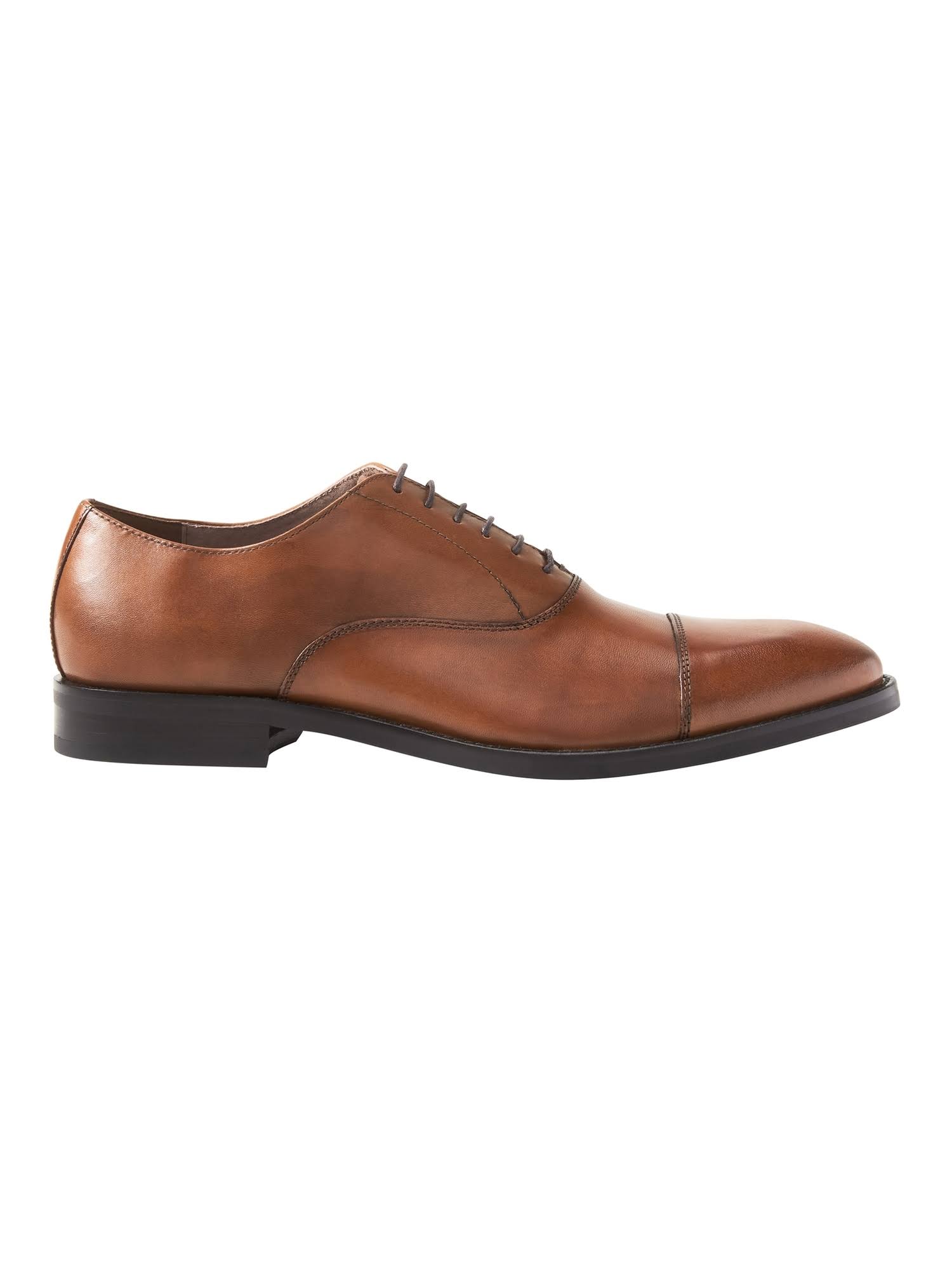Banana Republic Men's Kevin Italian Leather Cap-Toe Oxford Cognac Size 10