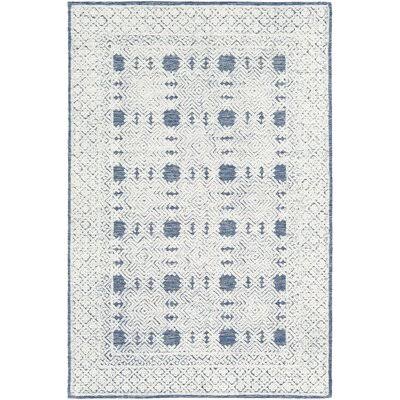 Matthew Handmade Tufted Wool Navy/Cream/Ice Blue Rug Birch Lane Rug Size: Runner 2&6x22 x 8&