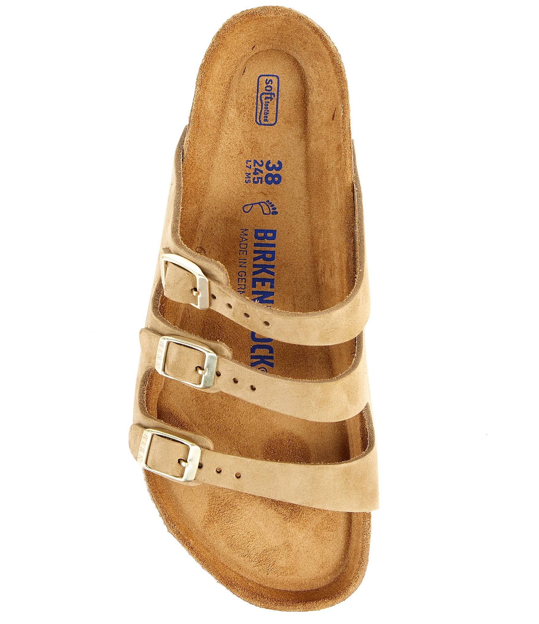Birkenstock Women's Florida Fresh Soft Footbed Faded Khaki Nubuck