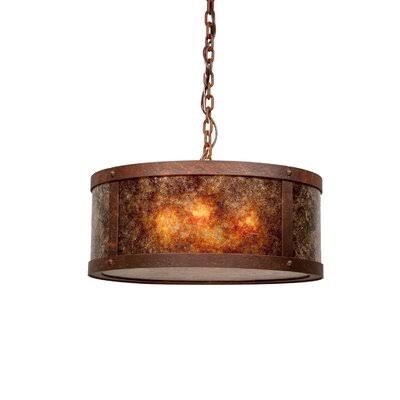Unger 3-Light Drum Chandelier Millwood Pines Finish: Architectural Bronze, Shade Color: White Mica