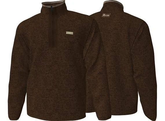 Banded Heather Fleece 1/4 Zip Pullover Brown 3XL