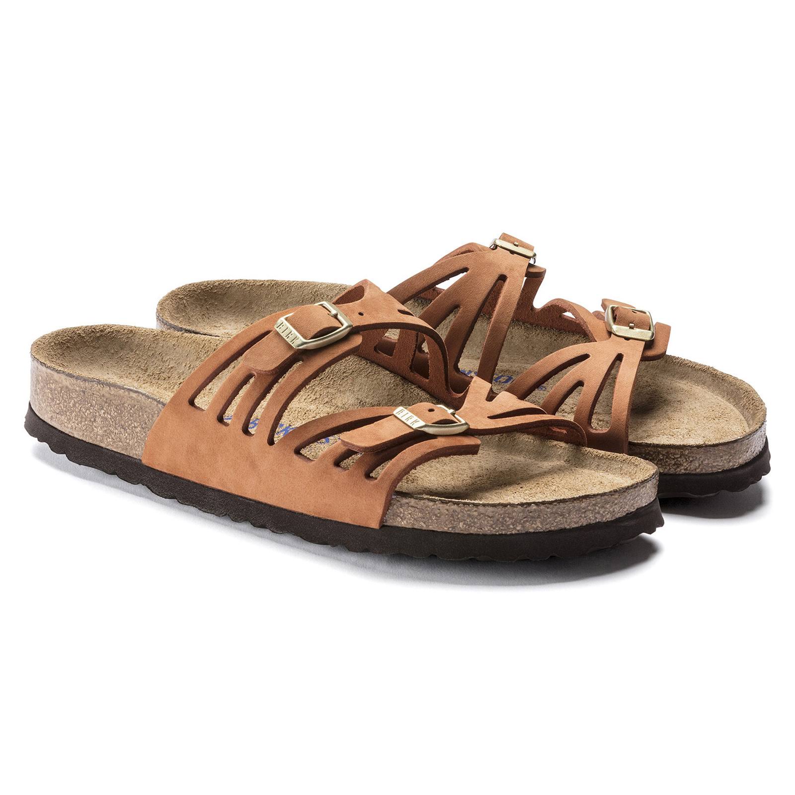 Birkenstock Womens Granada SFB Pecan Sandals - Narrow Fit Size 39