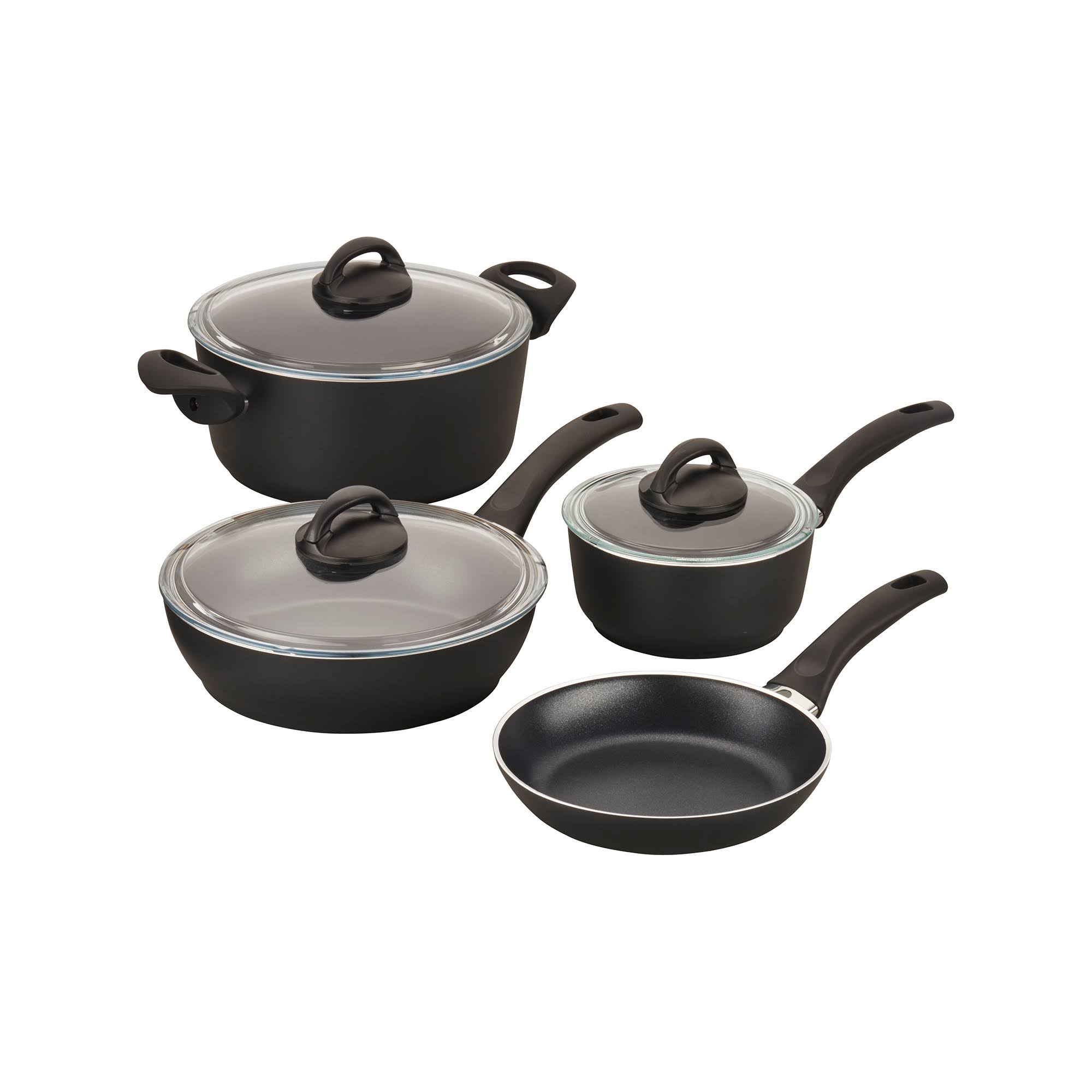Ballarini Pisa Forged Aluminum 7 Piece Nonstick Cookware Set, Black