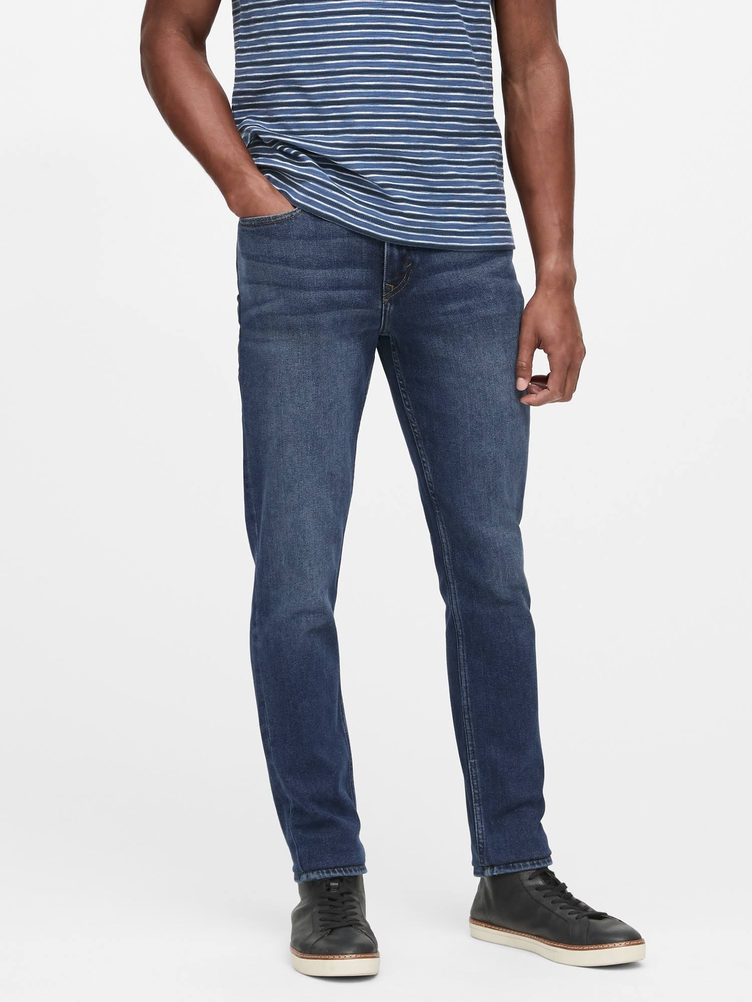 Banana Republic Men's Slim Legacy Jean Medium Wash Big and Tall Size 34W 36L