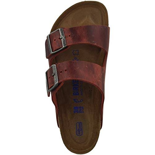 Birkenstock Arizona Oiled Leather Earth Red Two-Strap Sandals