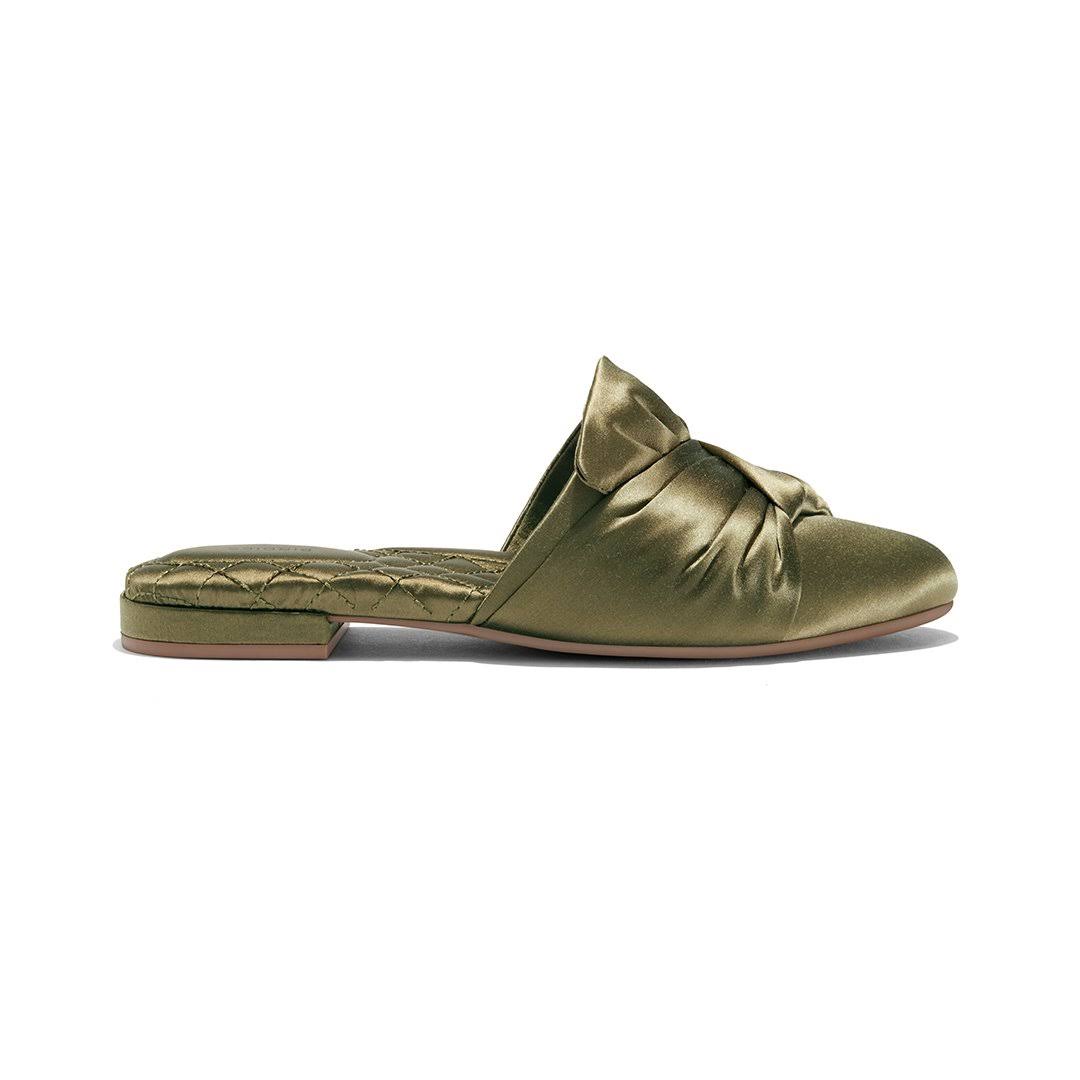 Birdies Songbird Mule, Size 6.5 in Khaki Green Satin at Nordstrom