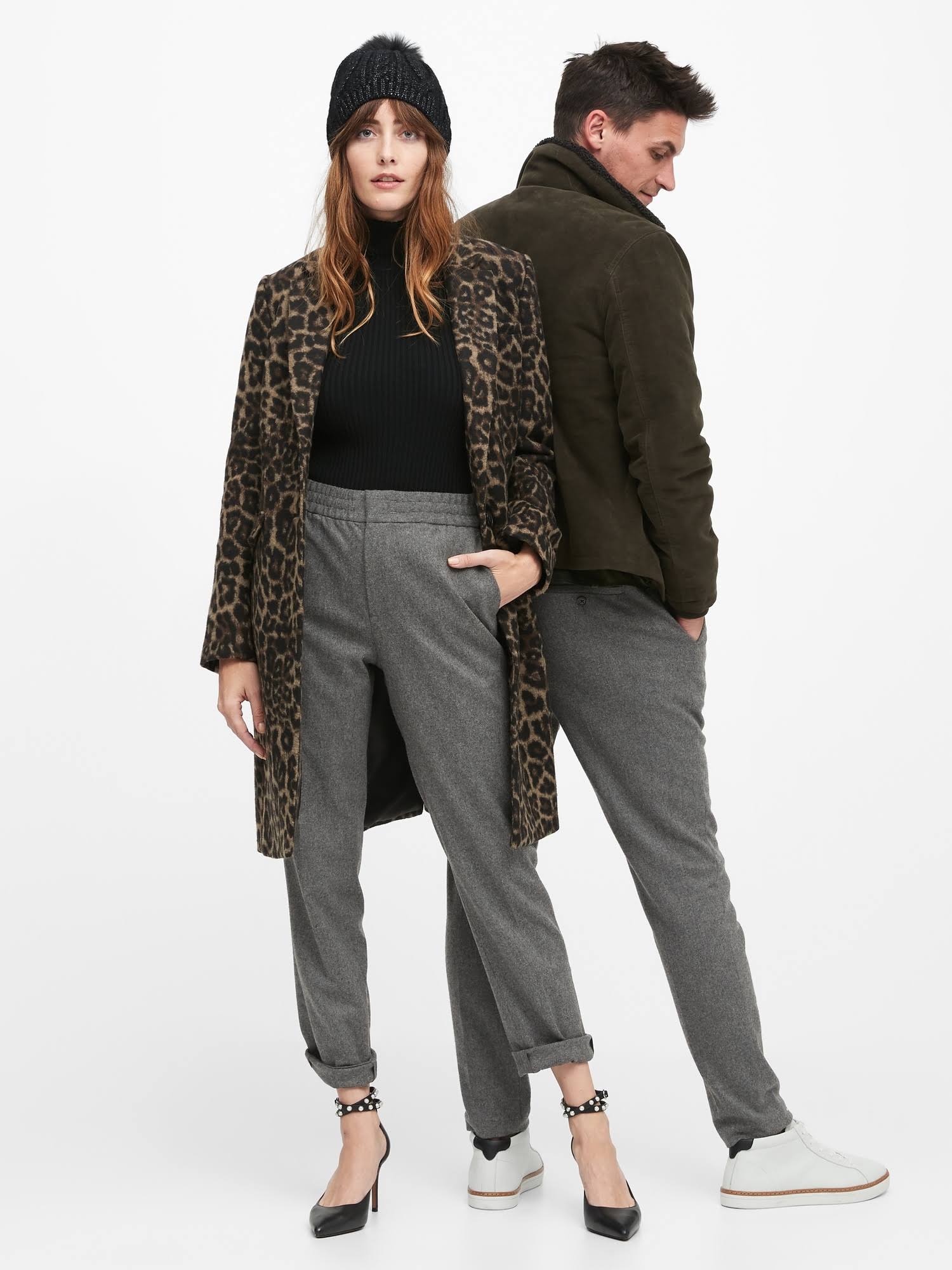 Banana Republic Men's Slim Tapered Japanese Flannel Pant Skyline Gray Big and Tall Size M