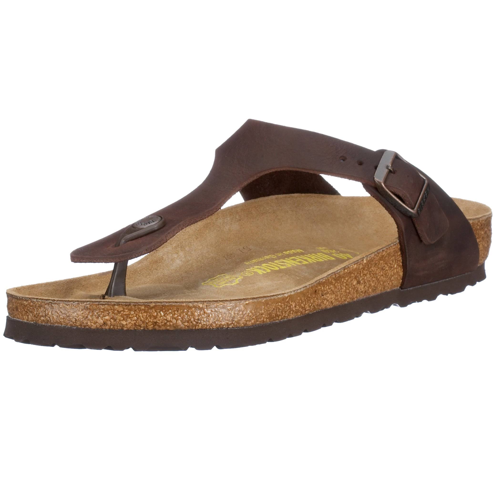 Birkenstock Womens Gizeh BS Habana Leather Sandals Color Brown