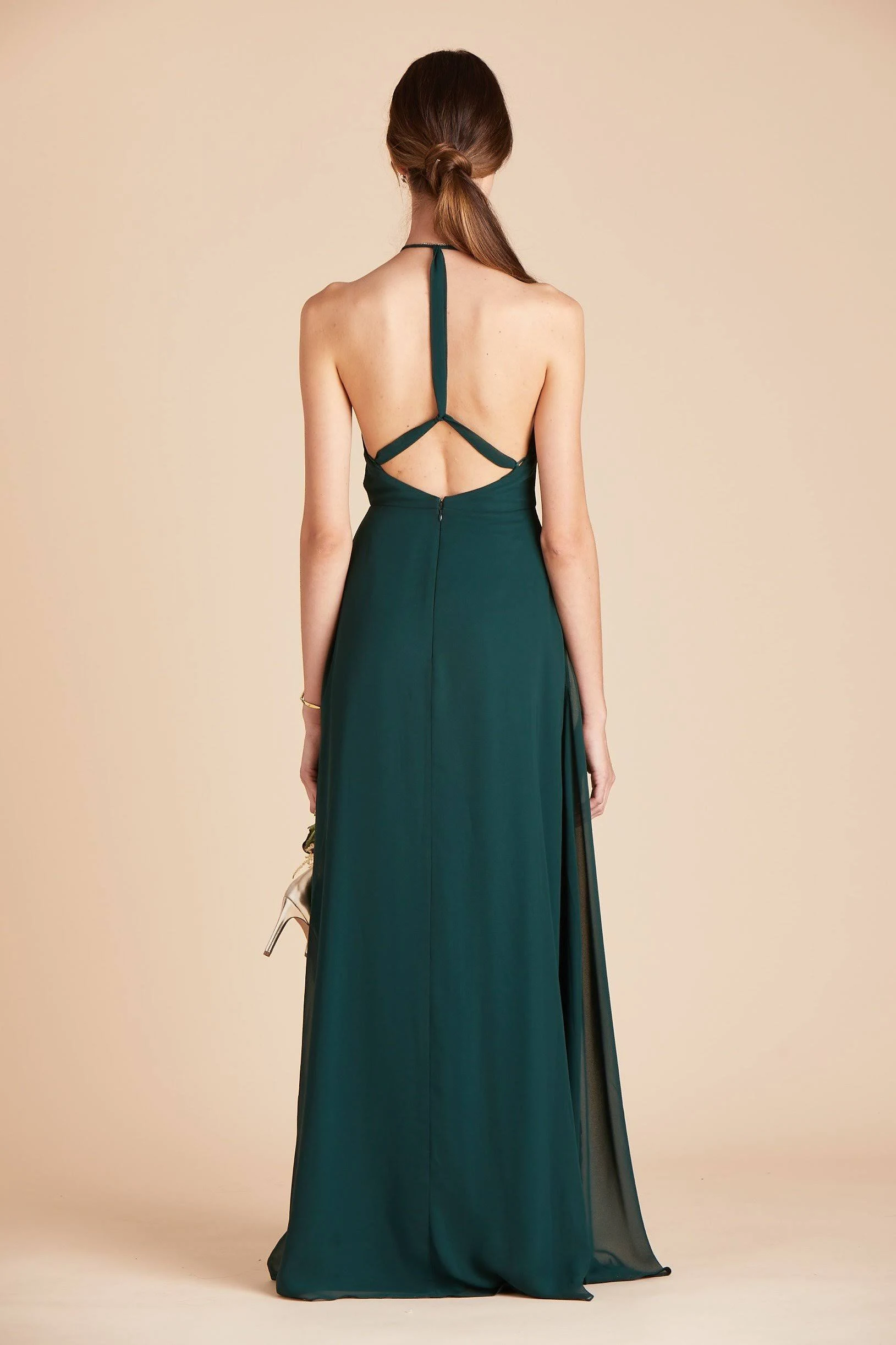 Birdy Grey Moni Convertible Chiffon Bridesmaid Dress in Emerald 2XL / Emerald