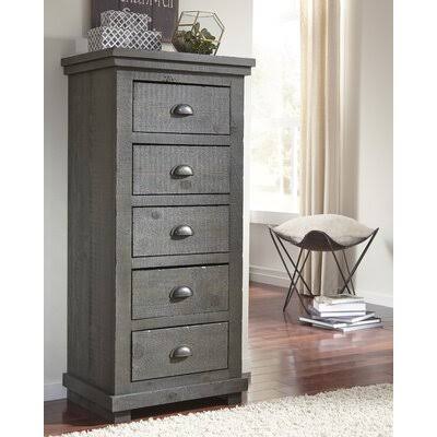 Lockridge 5 Drawer Lingerie Chest Color: Distressed Dark Gray