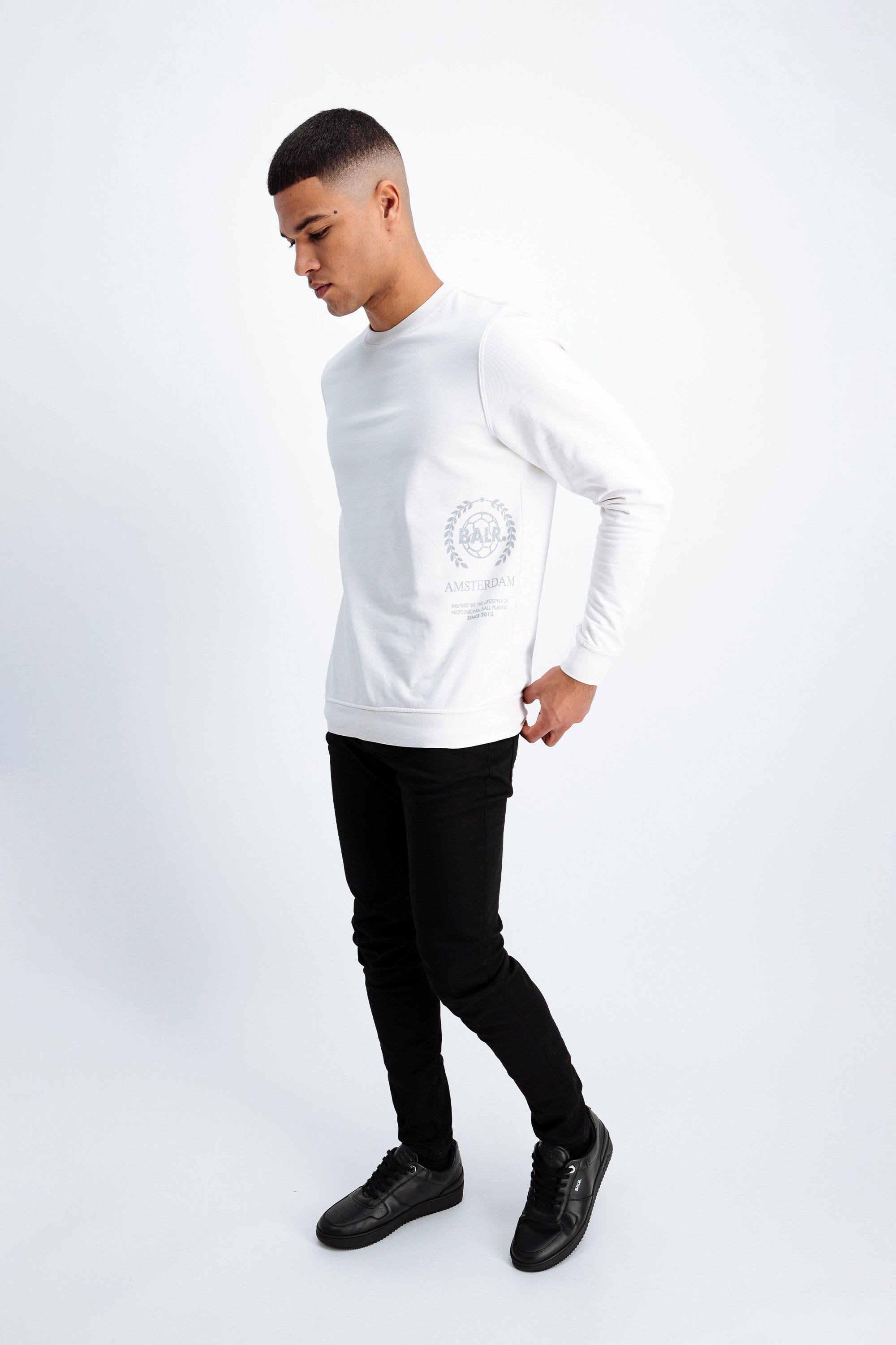 BALR. Crest Print Amsterdam Straight Crewneck Nimbus Cloud (XS)