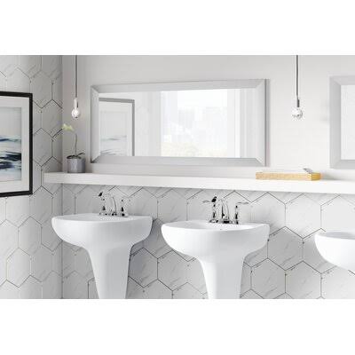 Industrial Modern & Contemporary Wall Mirror Wade Logan Finish: Brushed Nickel, Size: 38.5x22 H x 72x22 W