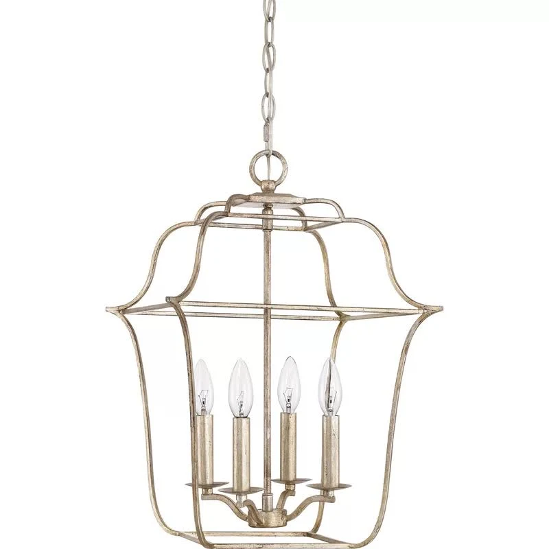 Chloe 4-Light Foyer Pendant Laurel Foundry Modern Farmhouse, Century Silver Leaf