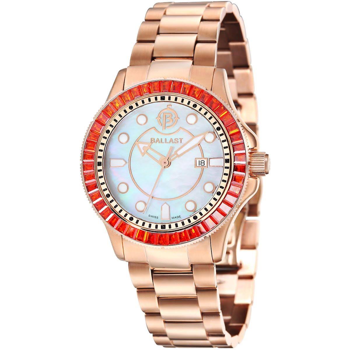 Ballast Vanguard Ladies Quartz Watch; Mother of Pearl Dial; 38 mm Stainless Steel Bracelet BL-5101-44