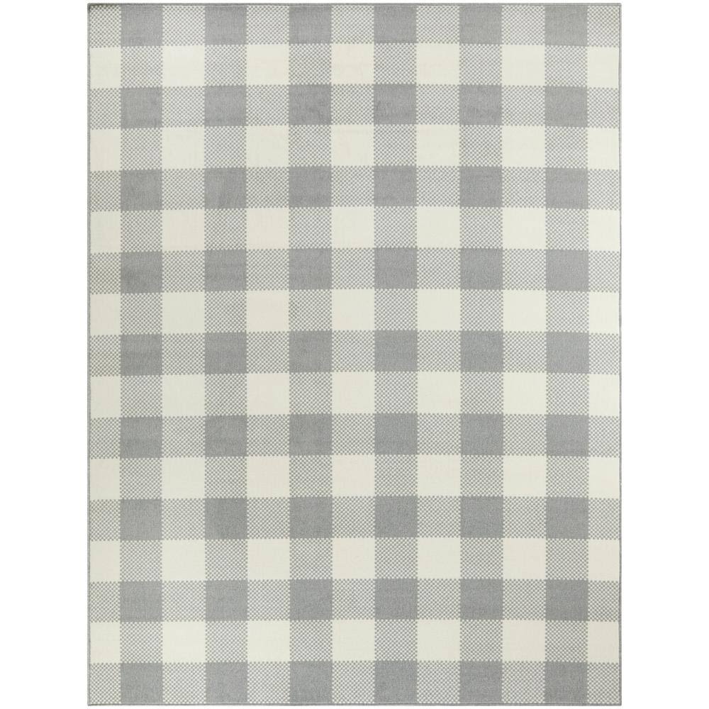 BALTA Gabriel Plaid Grey 5 ft. x 7 ft. Area Rug