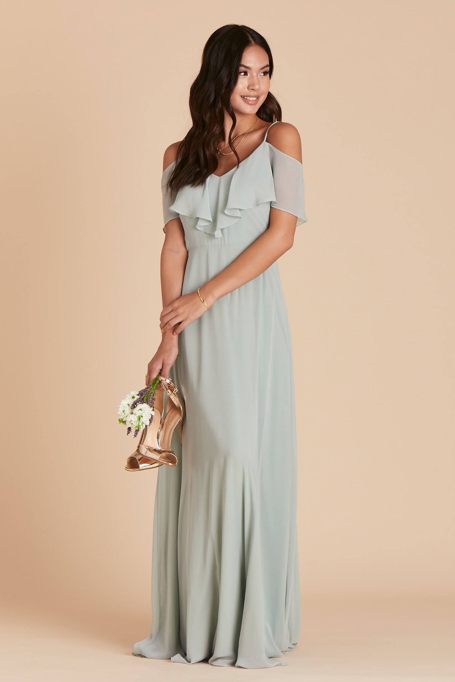 Jane Convertible Chiffon Bridesmaid Dress in Sage S / Sage / No Slit