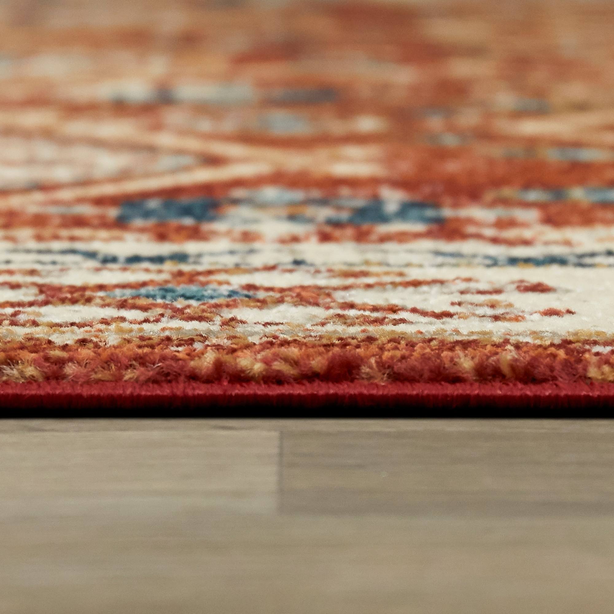 BALTA Reed Rust 5 ft. x 7 ft. Distressed Medallion Area Rug, Red