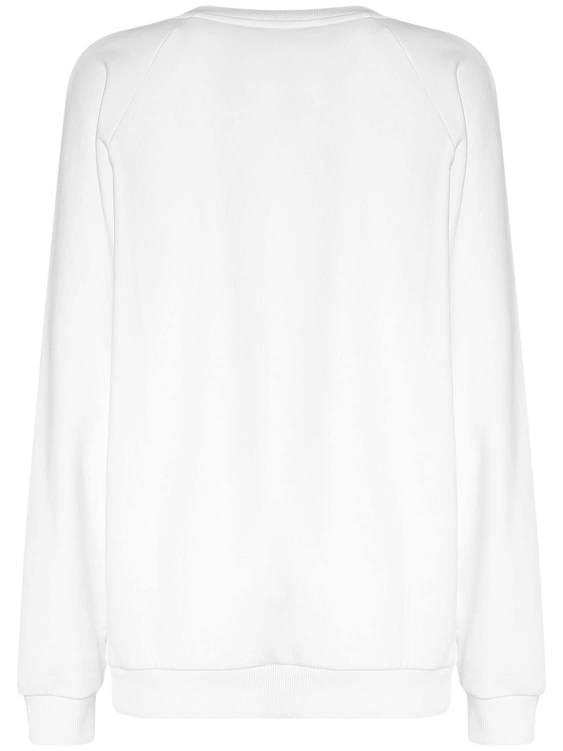 Balmain Logo Cotton Jersey Sweatshirt - White - Sweatshirts