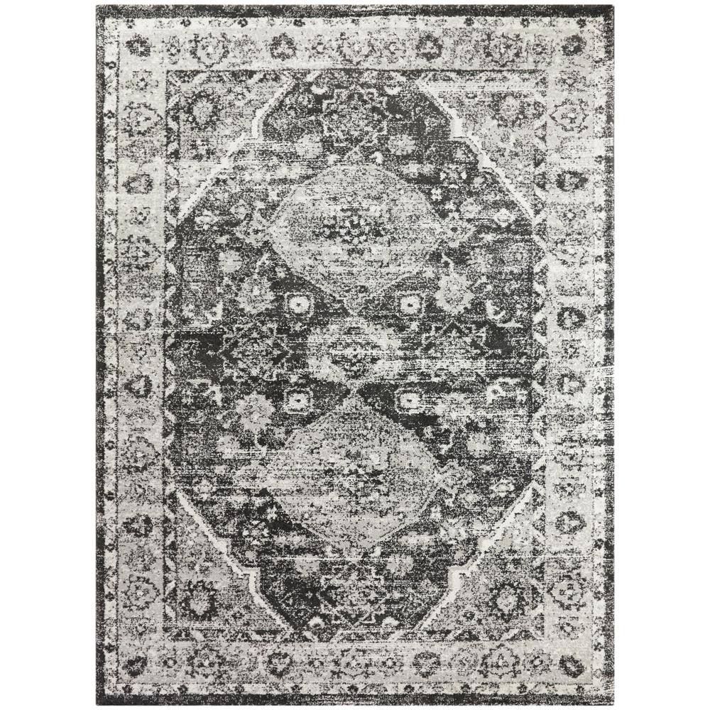 BALTA Dion Charcoal Grey 5 ft. x 7 ft. Persian Medallion Area Rug