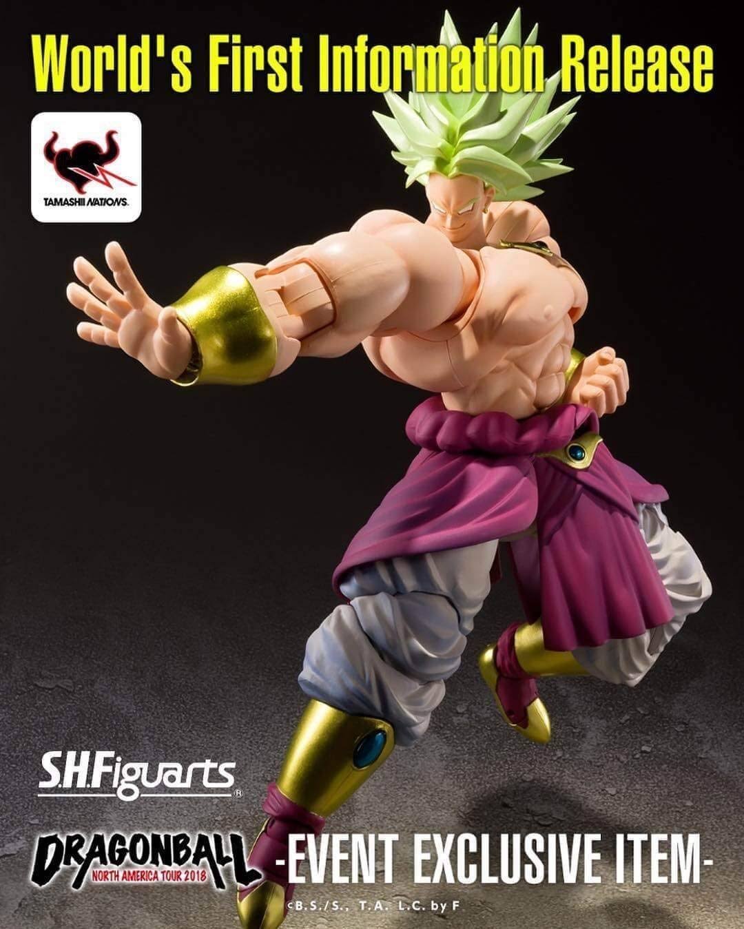 Dragonball Z SDCC 2018 S.H. Figuarts Super Saiyan God SS Broly Event Exclusive Color Edition