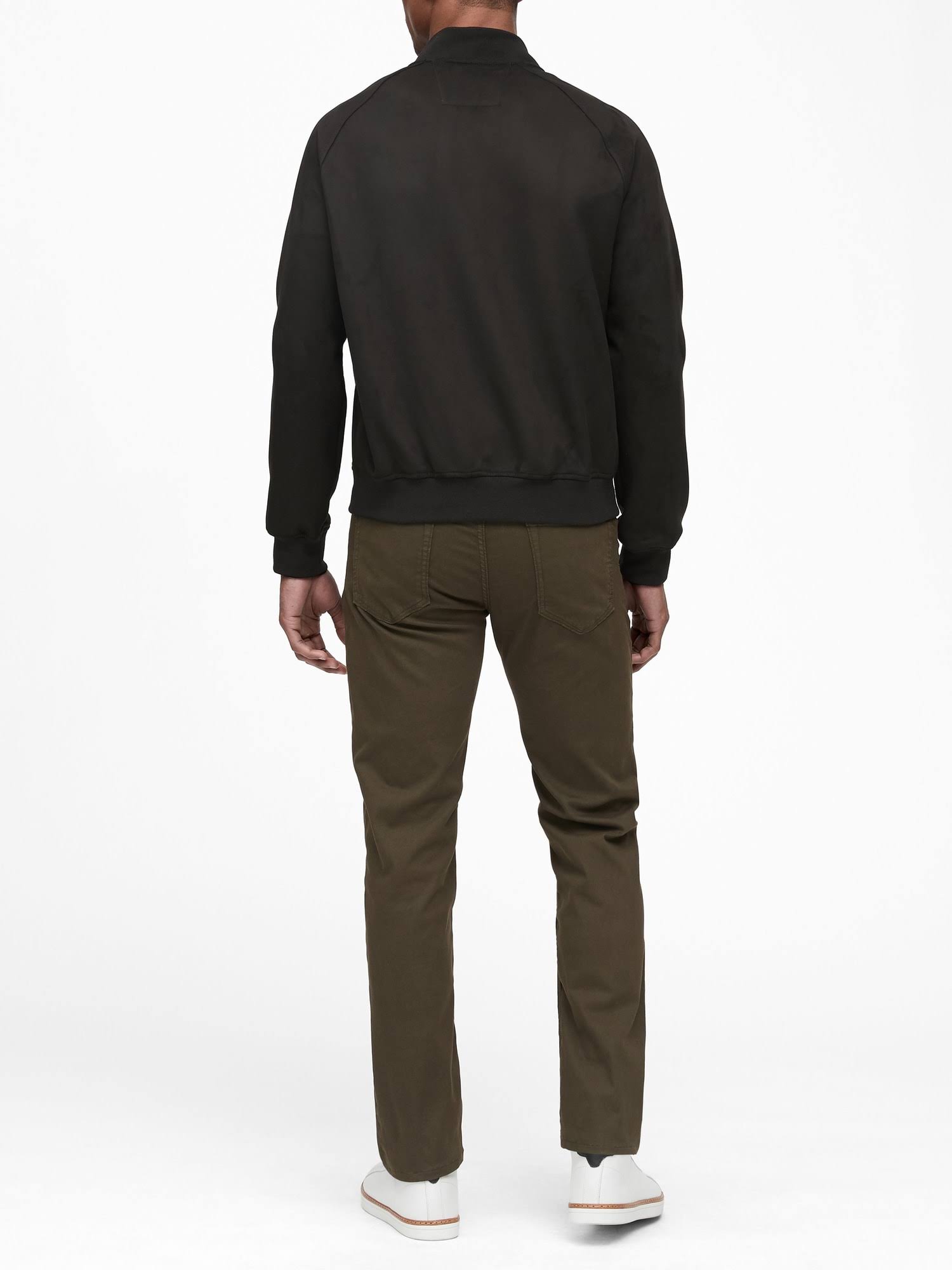 Banana Republic Men's Vegan Suede Bomber Jacket Black Size M