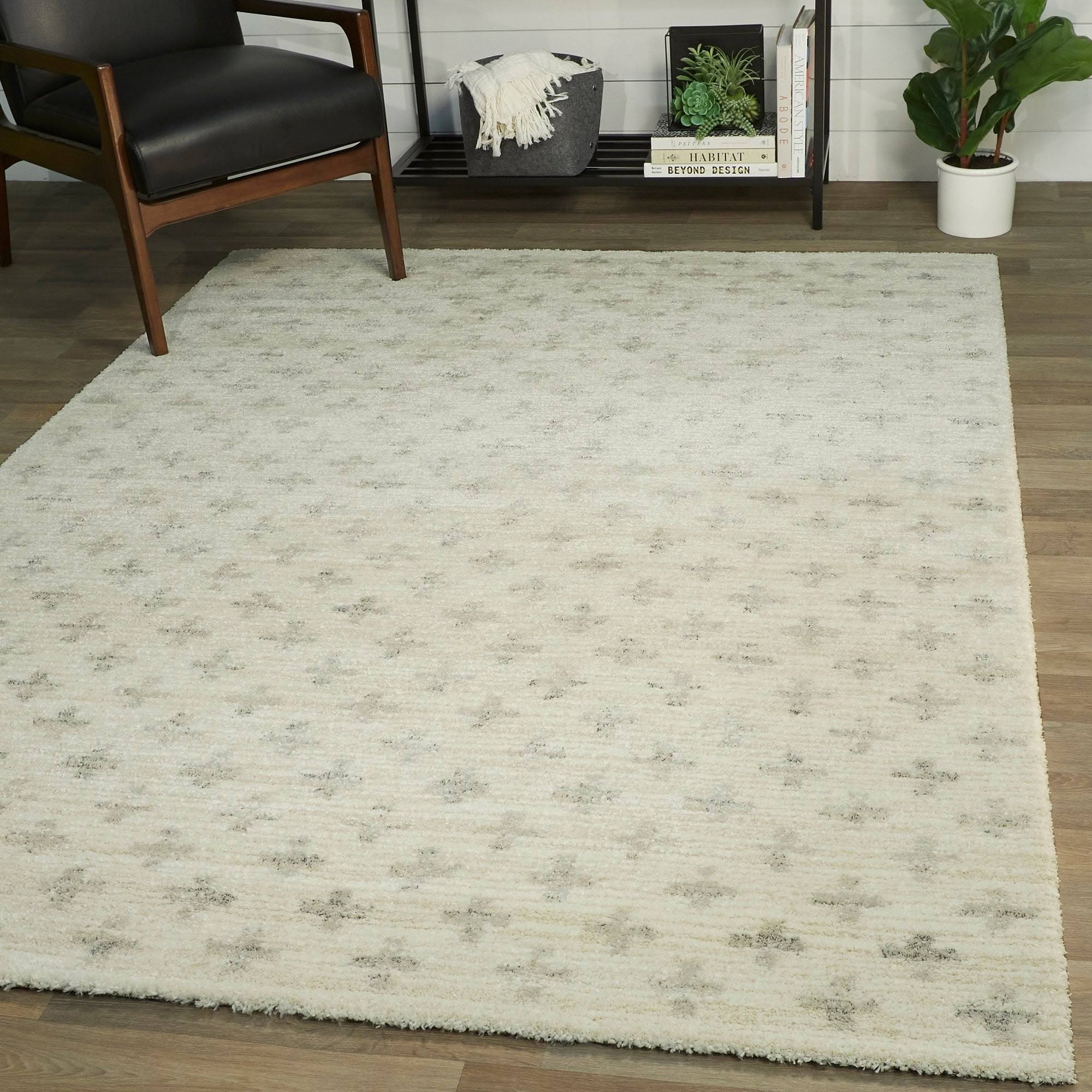 Balta Dionne Light Grey 5 ft. x 7 ft. Geometric Shag Area Rug