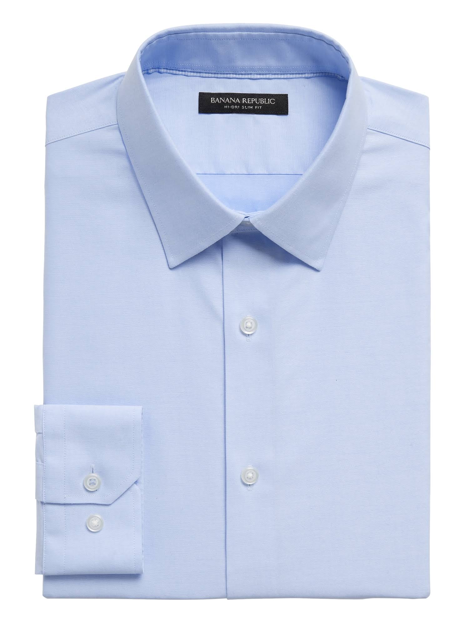 Banana Republic Men's Slim-Fit Hi-Dri Dress Shirt French Blue Size Xs