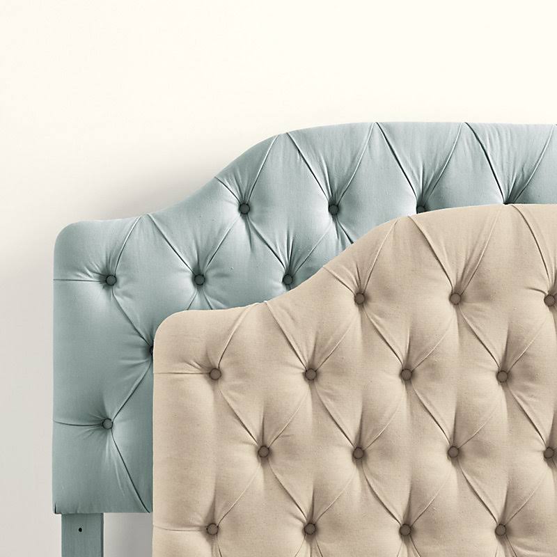 Camden Tufted Headboard - Stocked Linen Natural King - Ballard Designs