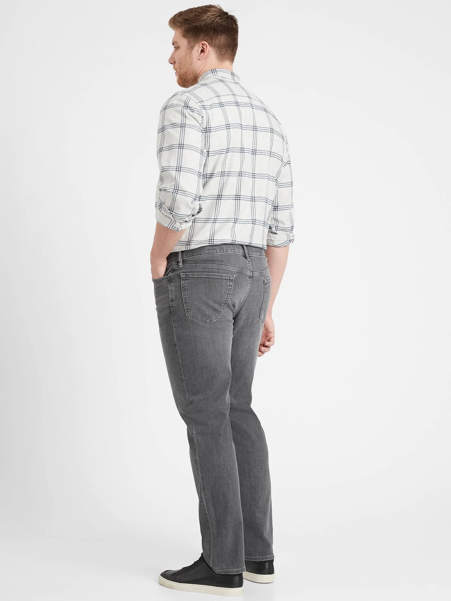 Banana Republic Men's Slim Rapid Movement Denim Jean with Coolmax Technology Slate Gray Wash Size 31W 30L