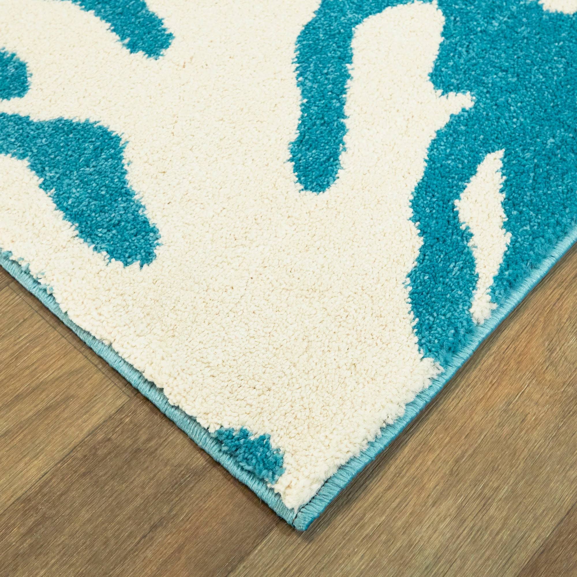 BALTA Caswell Blue 5 ft. x 7 ft. Coastal Coral Area Rug