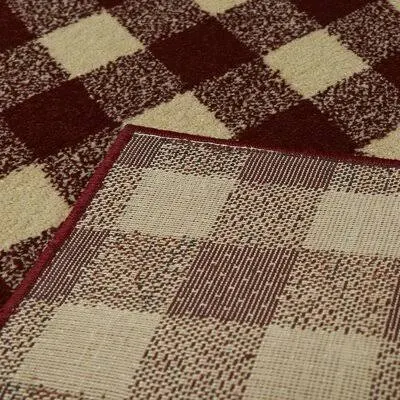 Sunrise Power Loom Burgundy/Beige Rug Coastal Farmhouse Rug Size: Runner 2&7x22 x 7&