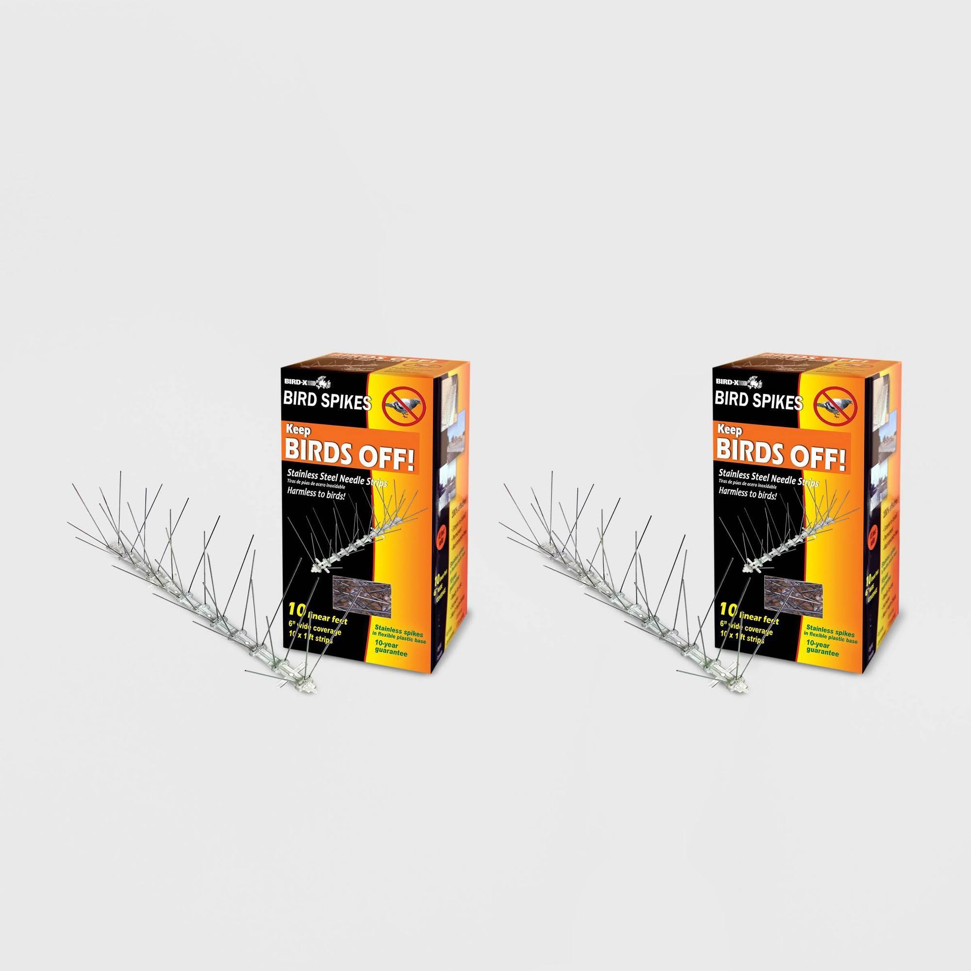 Bird-X Original Stainless Steel Bird Spikes 10 Feet 2-Pack Bird Repellent Pigeons Seagulls #1 Best Seller