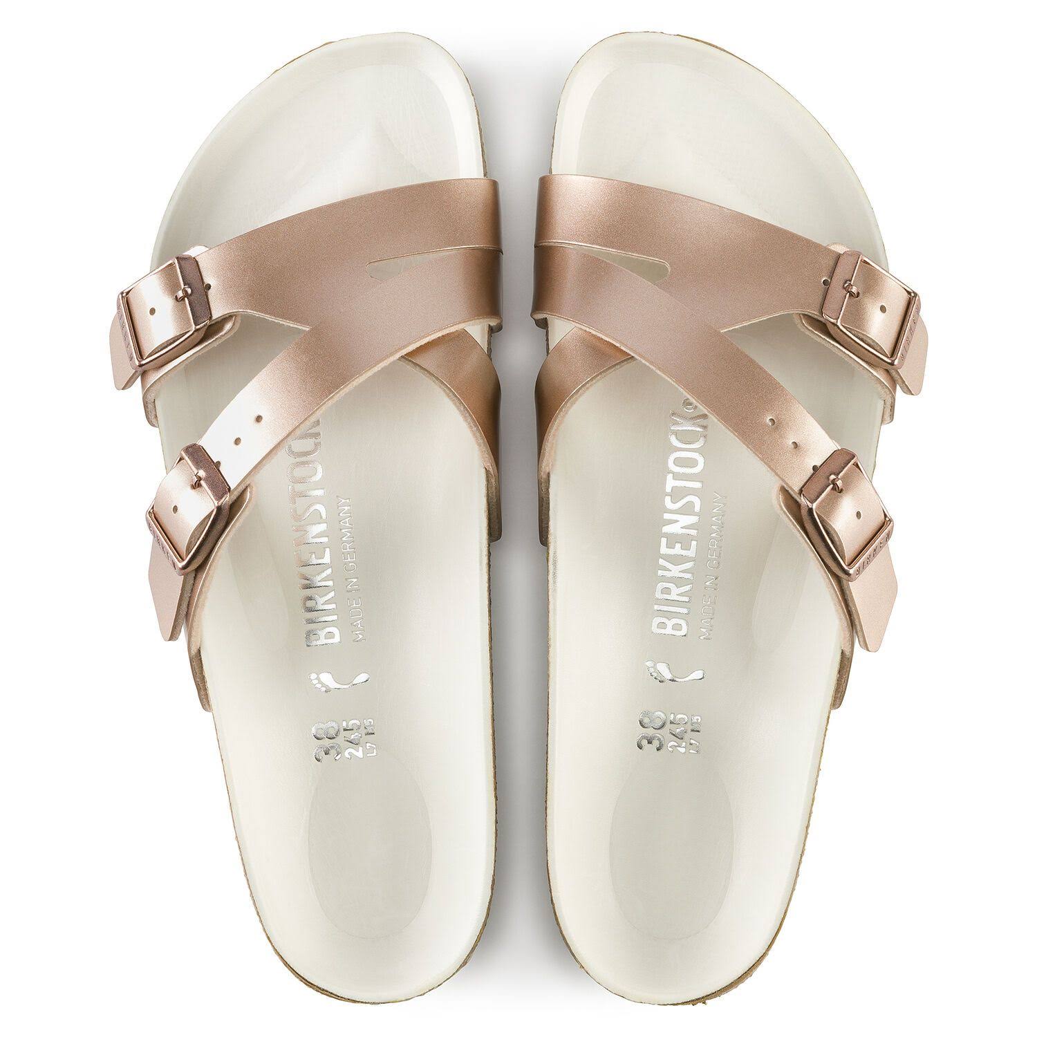 Birkenstock Yao Birko-Flor Electric Metallic Copper Two-Strap Sandals