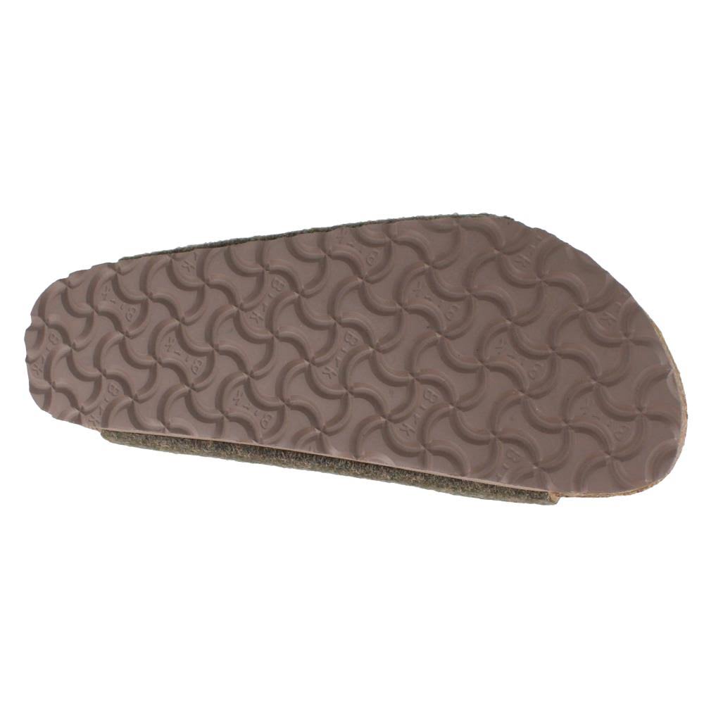 Birkenstock Arizona Happy Slide Sandal Khaki Wool