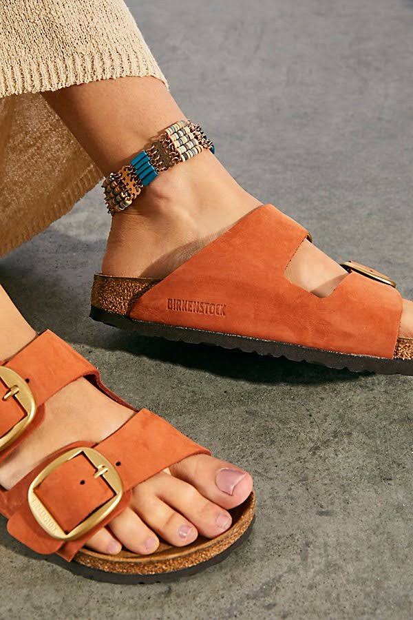 Arizona Big Buckle Birkenstock Sandals by Birkenstock at Free People in Pecan Nubuck