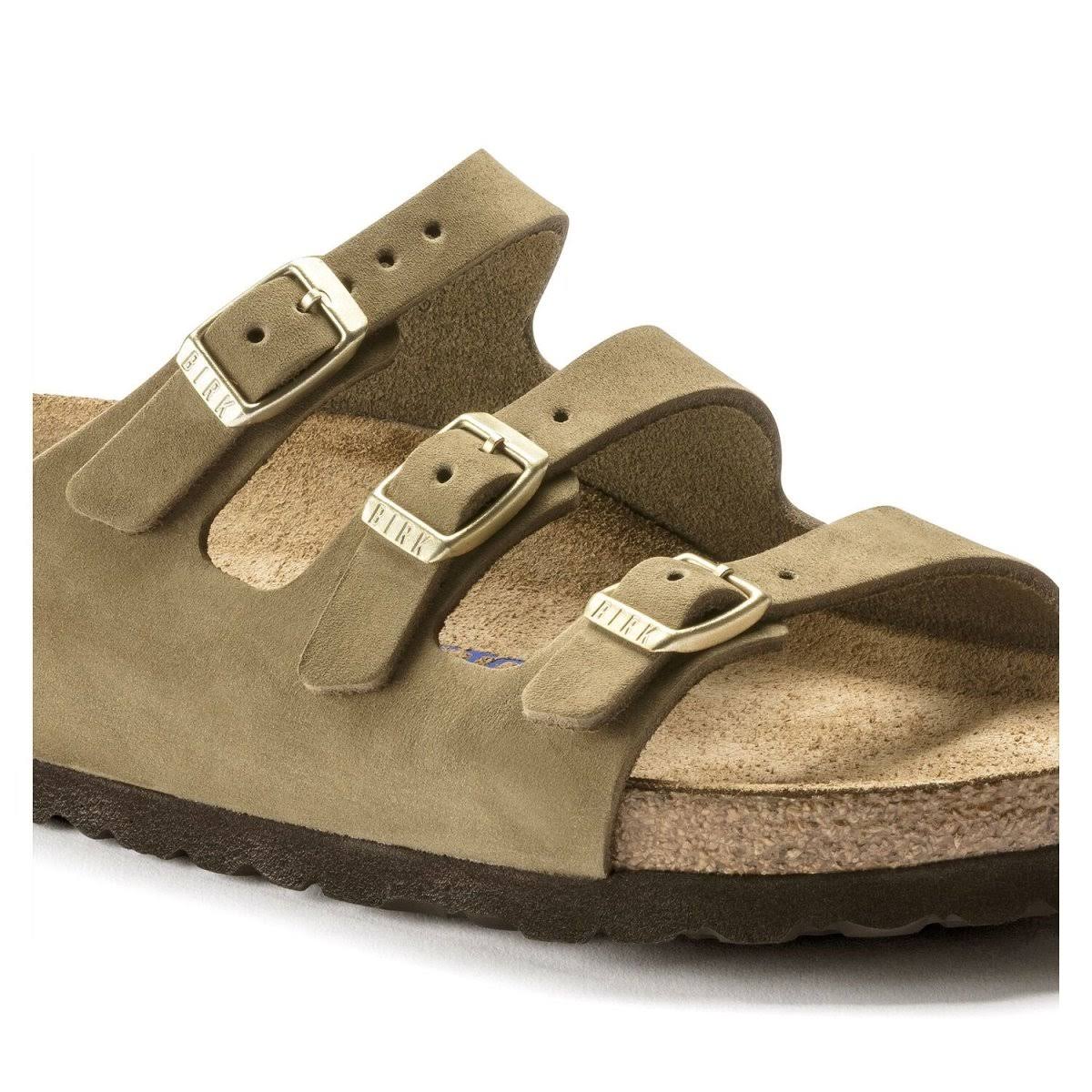 Birkenstock Women's Florida Fresh Soft Footbed Faded Khaki Nubuck