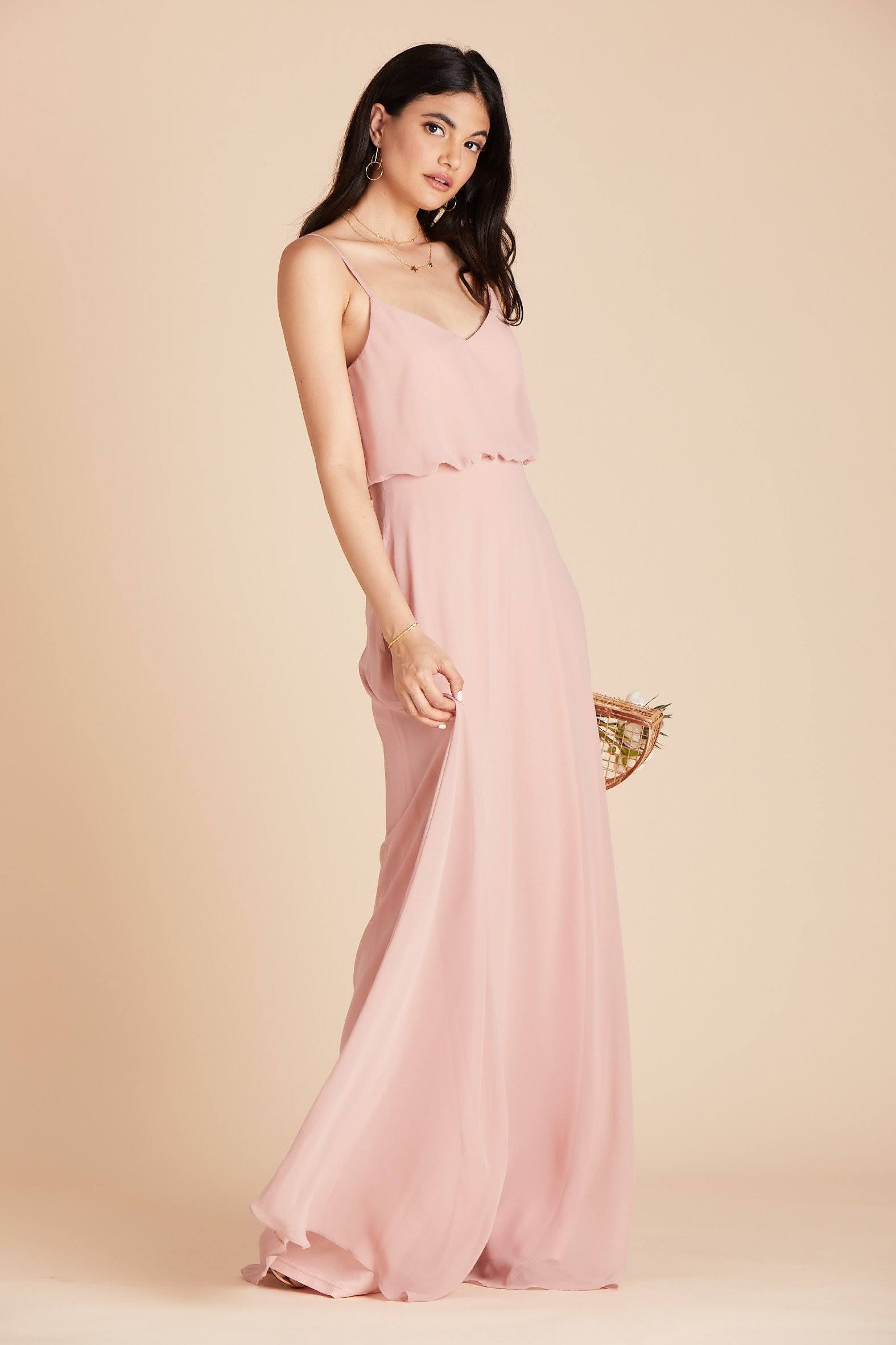 Birdy Grey Gwennie Chiffon Bridesmaid Dress in Dusty Rose S / Dusty Rose / No Slit