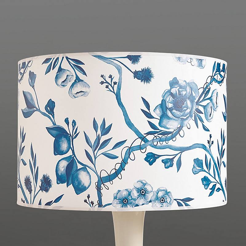 Printed Paper Lamp Shade Gray Cherry Blossom 18x22 - Ballard Designs