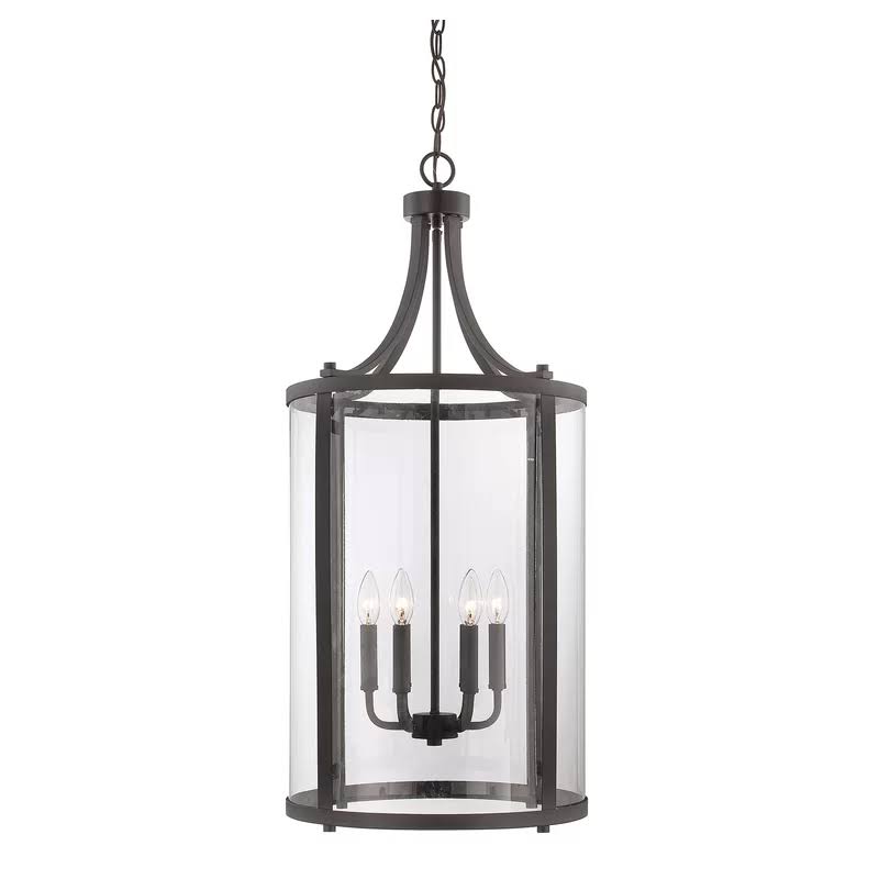 Wayland 6 - Light Lantern Geometric Chandelier Birch LANE? Finish: English Bronze