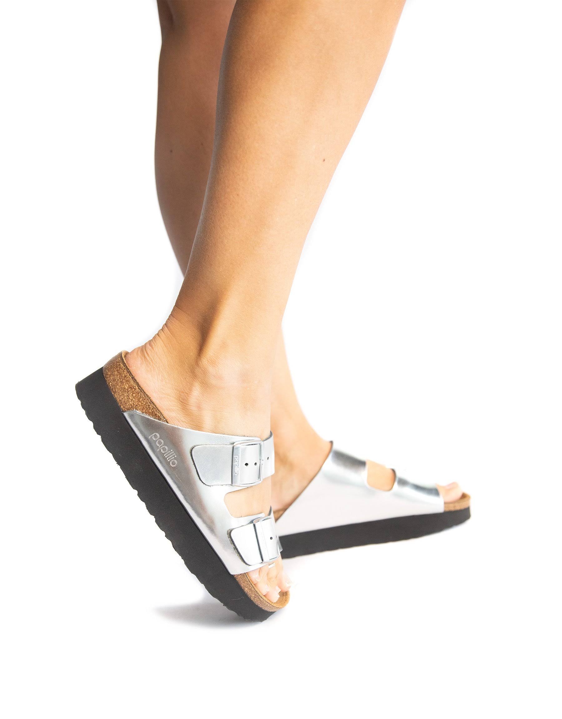 Birkenstock Women's Arizona Platform Leather Metallic Copper