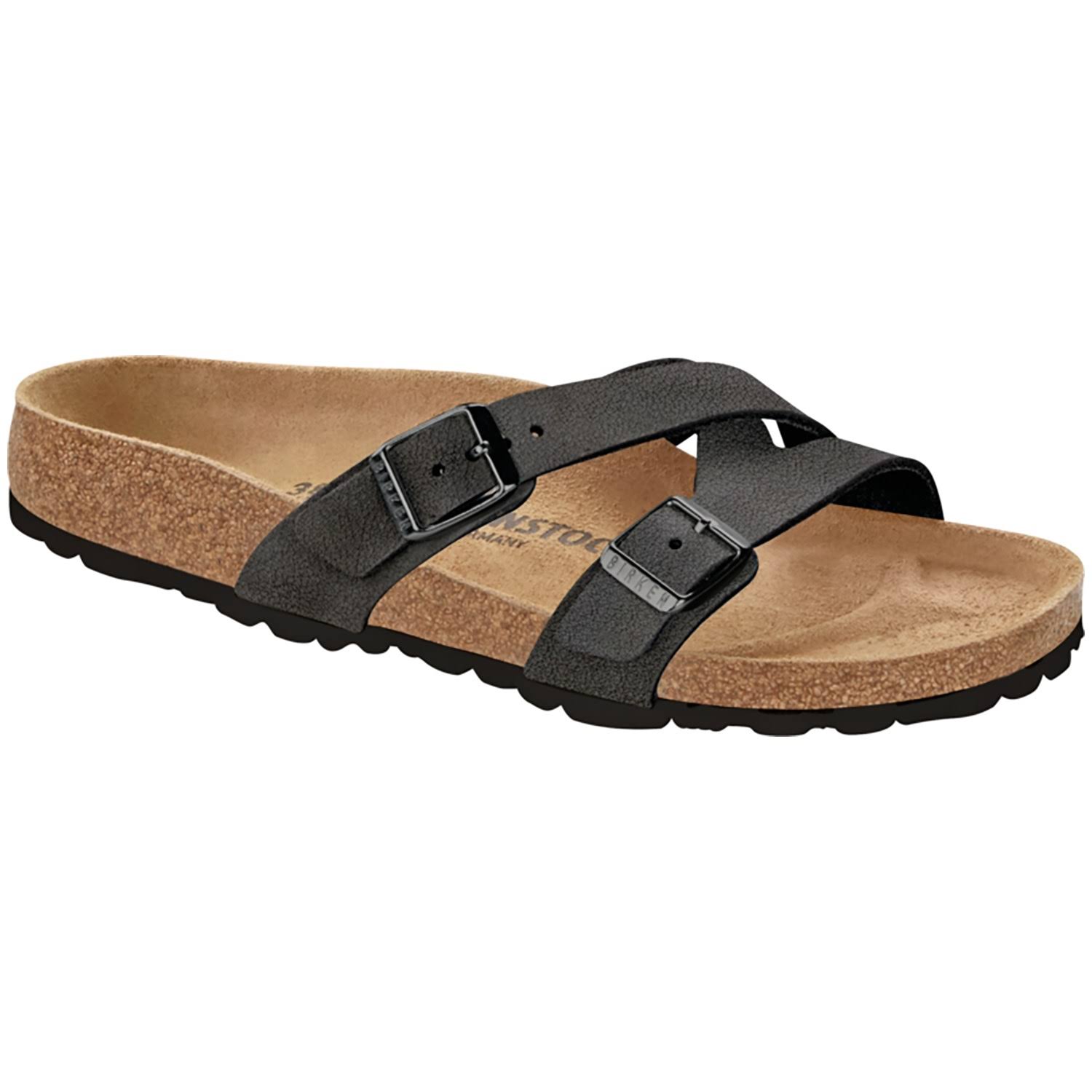 Birkenstock Women's Yao (38 Narrow Black Birko Flor)