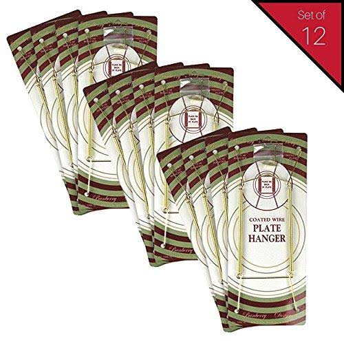 BANBERRY Designs Brass Vinyl Coated Plate Hanger 10 to 14 inch Pack of 12 - for