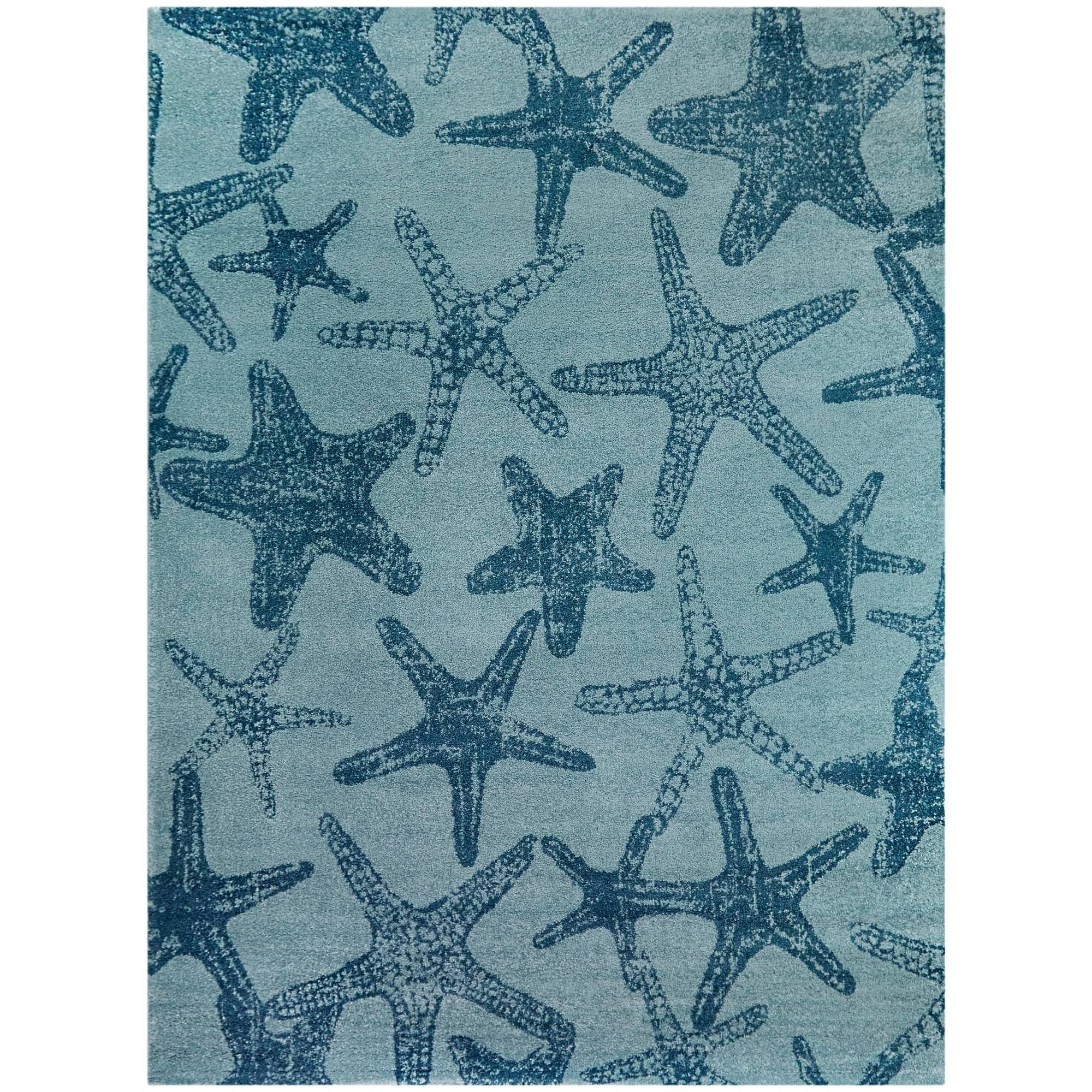 BALTA Leyton Blue 5 ft. x 7 ft. Starfish Print Area Rug