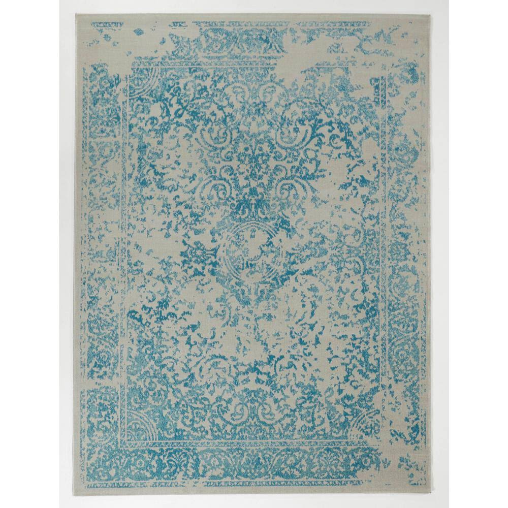 BALTA Inaya Aqua 5 ft. x 7 ft. Indoor/Outdoor Area Rug, Blue