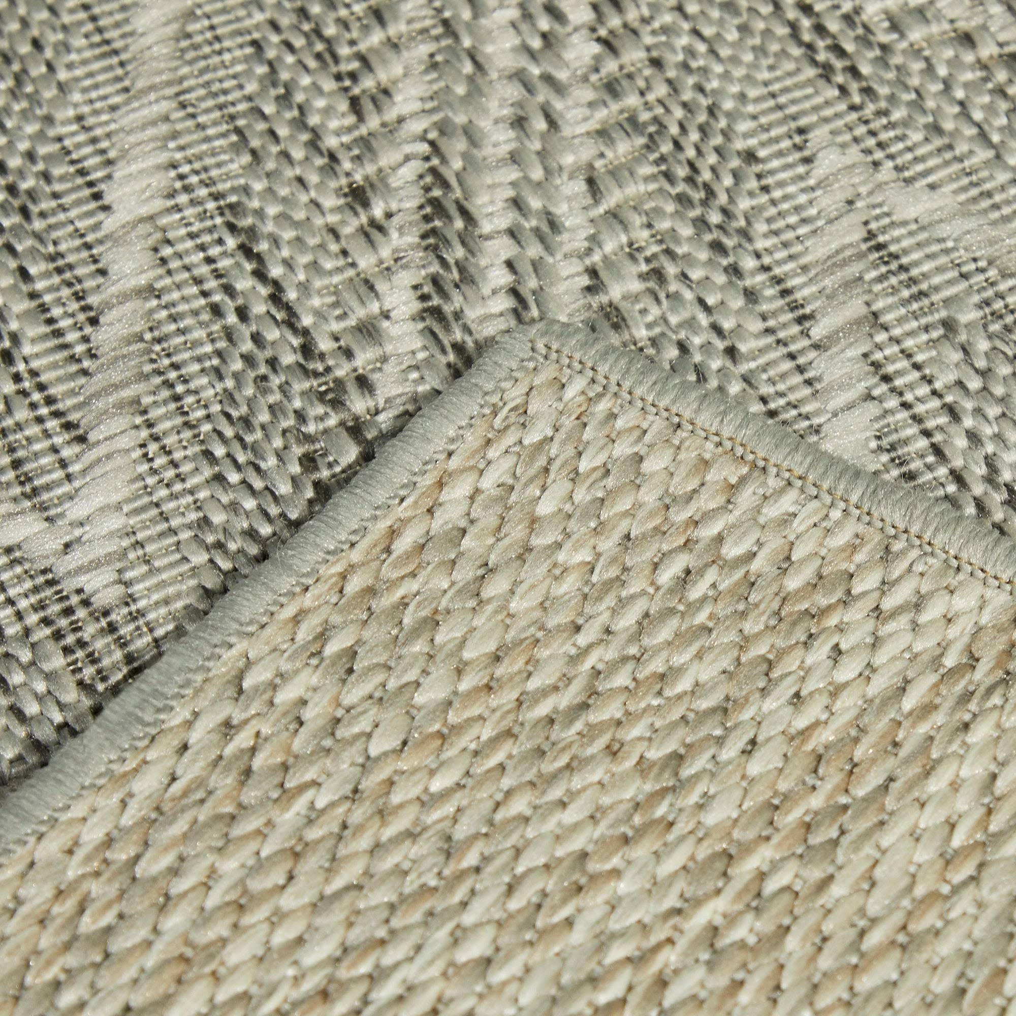 BALTA Kava Beige 5 ft. x 7 ft. Chevron Flatweave Indoor/Outdoor Area Rug