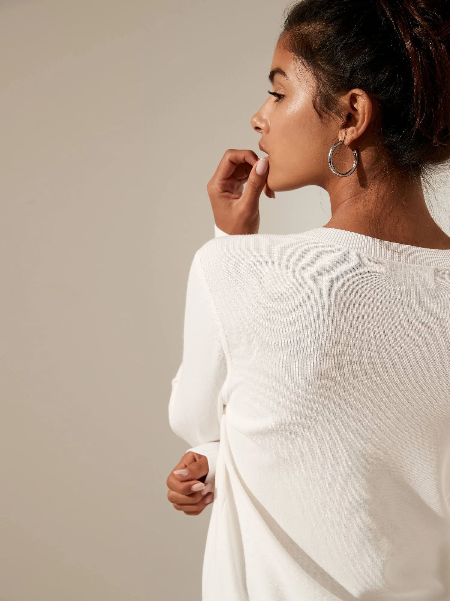 Banana Republic Women's Crew-Neck Sweater White Size Xs