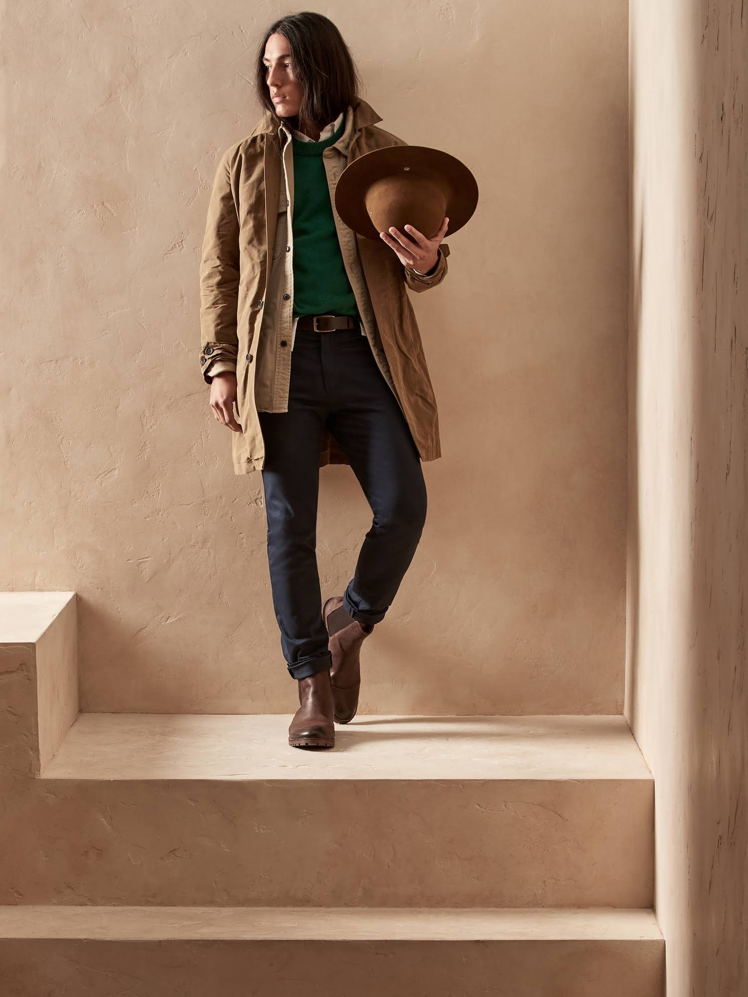 Banana Republic Men's Skinny Rapid Movement Chino Pant Navy Blue Size 40W 34L